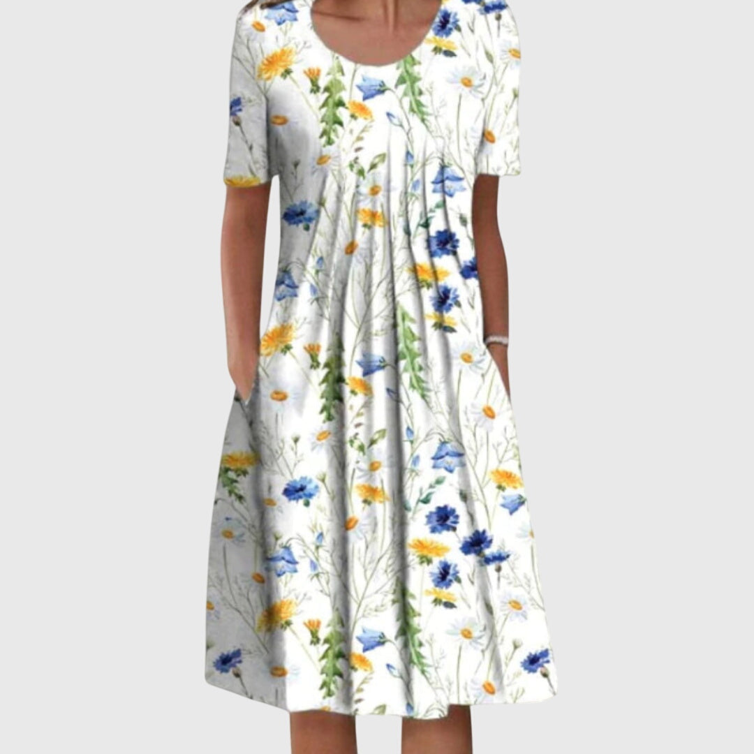 Florence | Women's Round Neck Printed Maxi Summer Dress