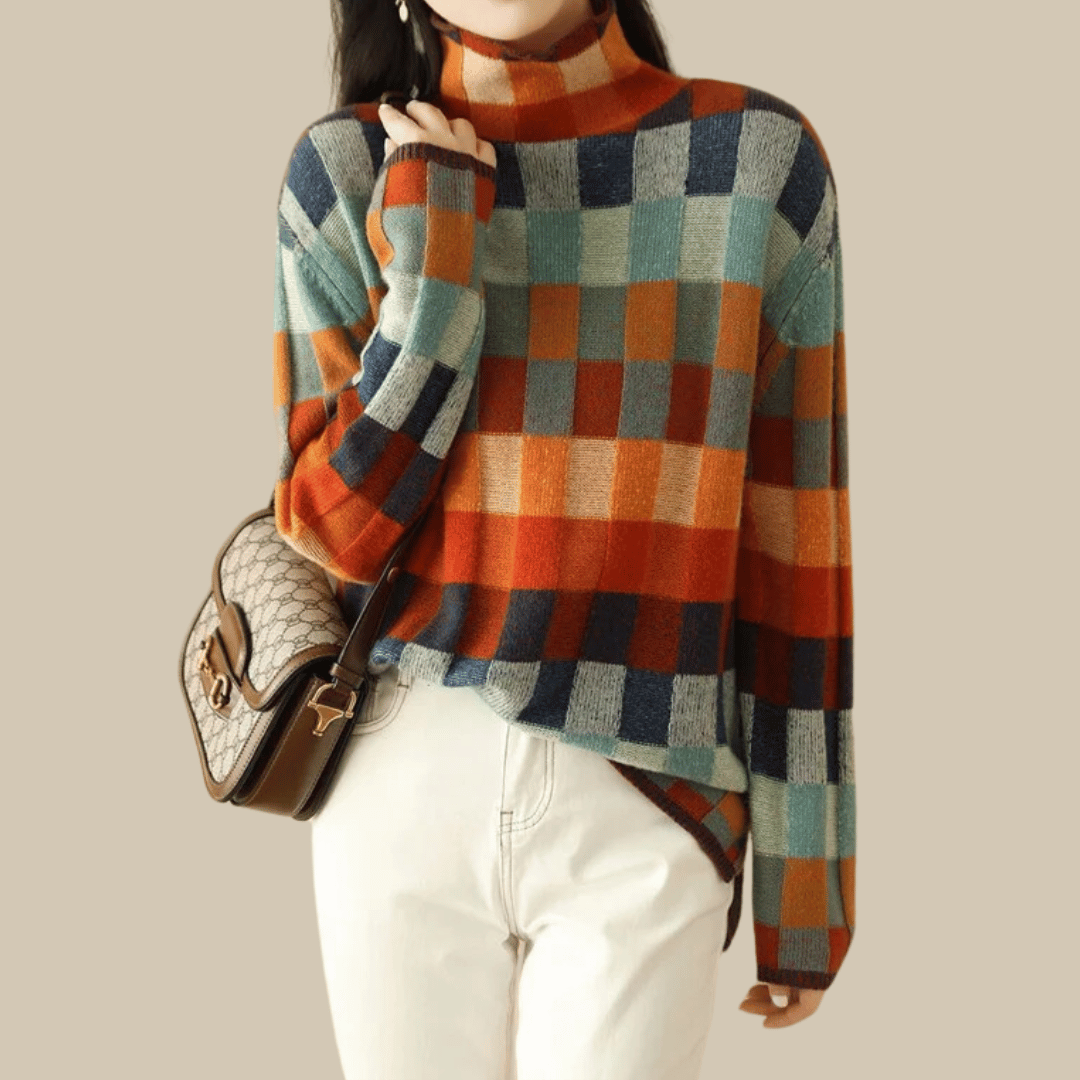 Opal | Women's Patchwork Turtleneck Jumper