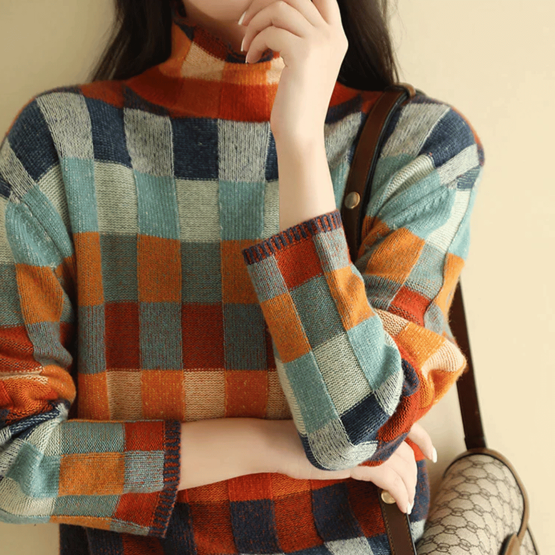 Opal | Women's Patchwork Turtleneck Jumper