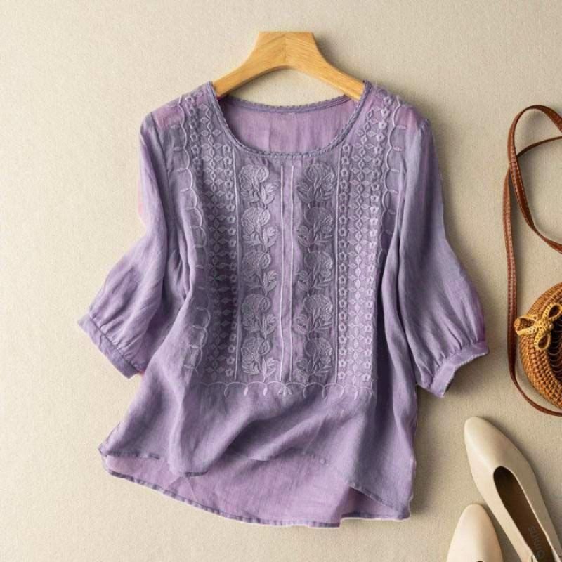 Dulcie | Women's Embroidered Floral Summer Blouse