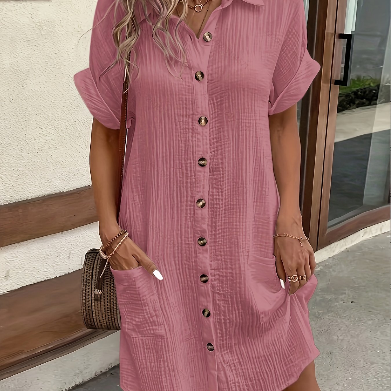 Etta | Women's Button-Up Collared Midi Summer Dress