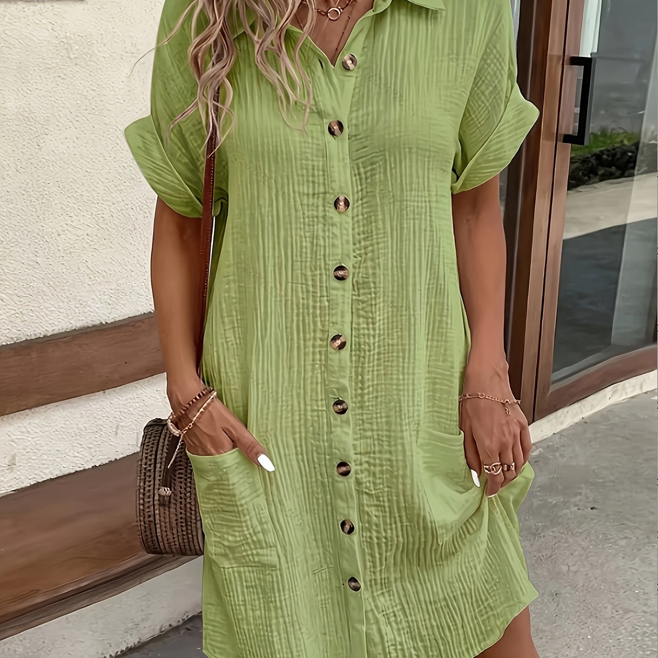 Etta | Women's Button-Up Collared Midi Summer Dress