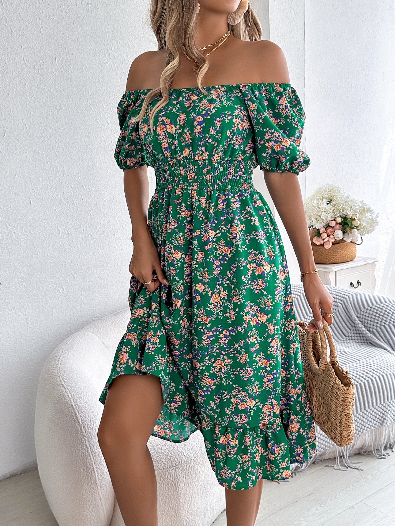 Bonnie | Women's Square Neck Floral Dress