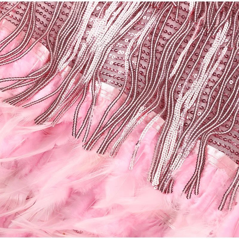 Jefferson | Elegant Feather Mini Summer Dress with Flattering Fit