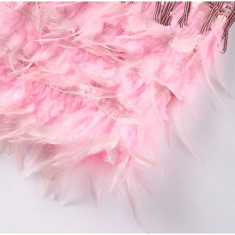 Jefferson | Elegant Feather Mini Summer Dress with Flattering Fit