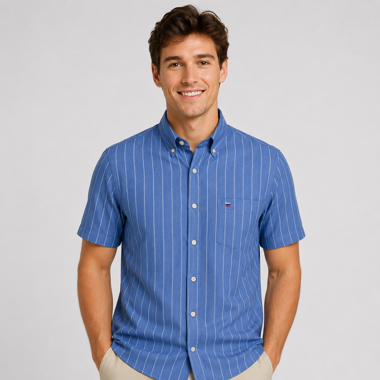 Basil | Men's Short-Sleeve Textured Shirt