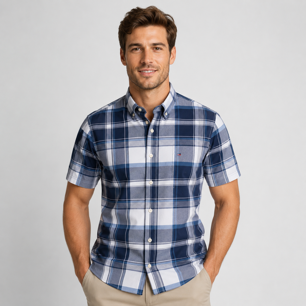 Basil | Men's Short-Sleeve Textured Shirt