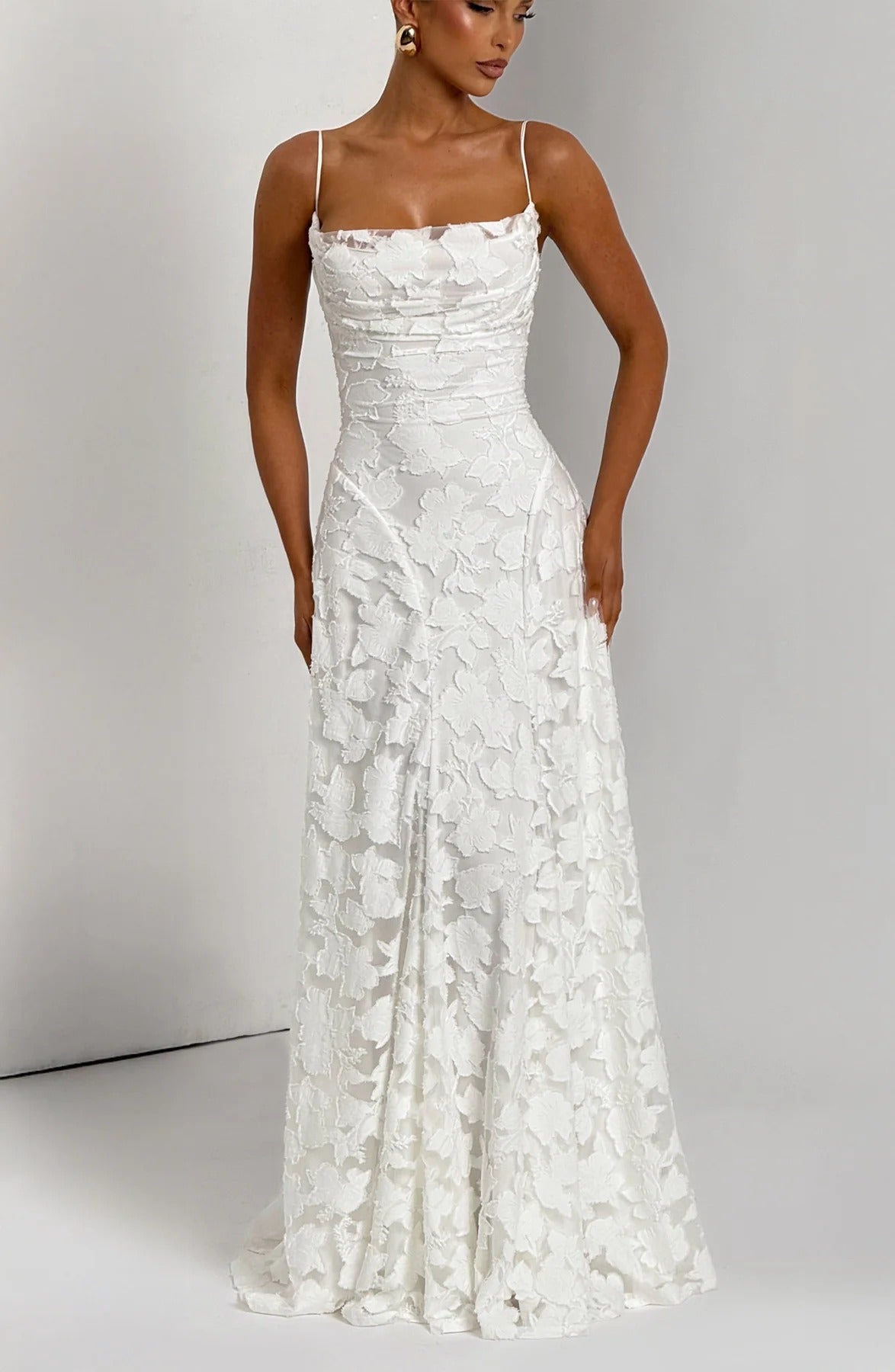 Briar | Women’s Floral Jacquard Sleeveless Maxi Dress