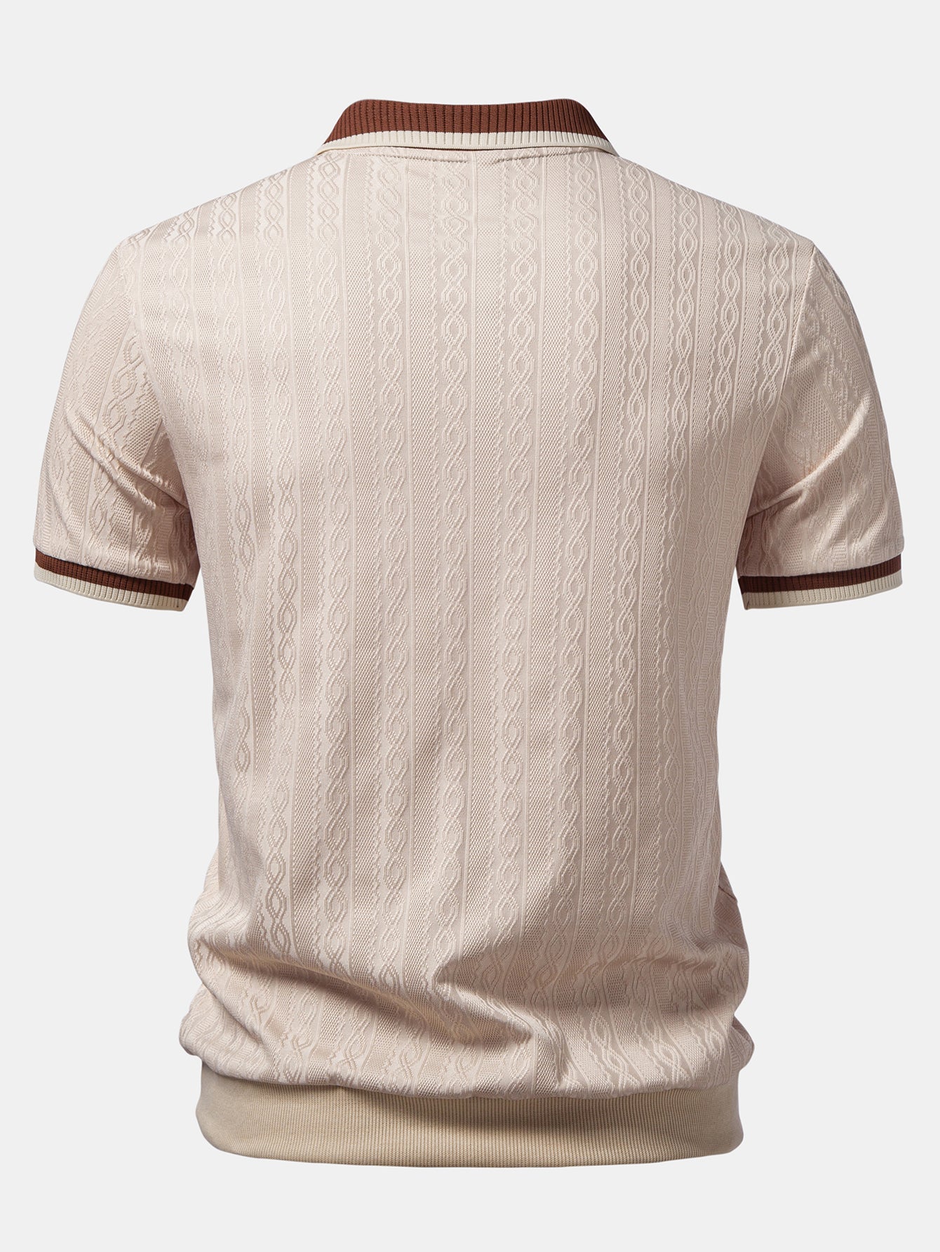 Wilfred | Men's Contrast Trim Zip Polo Shirt