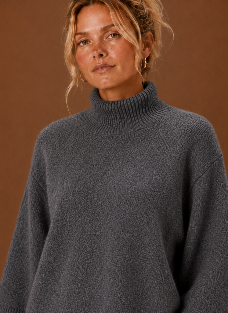 Edith | Women's Mock Neck Bell Sleeve Jumper