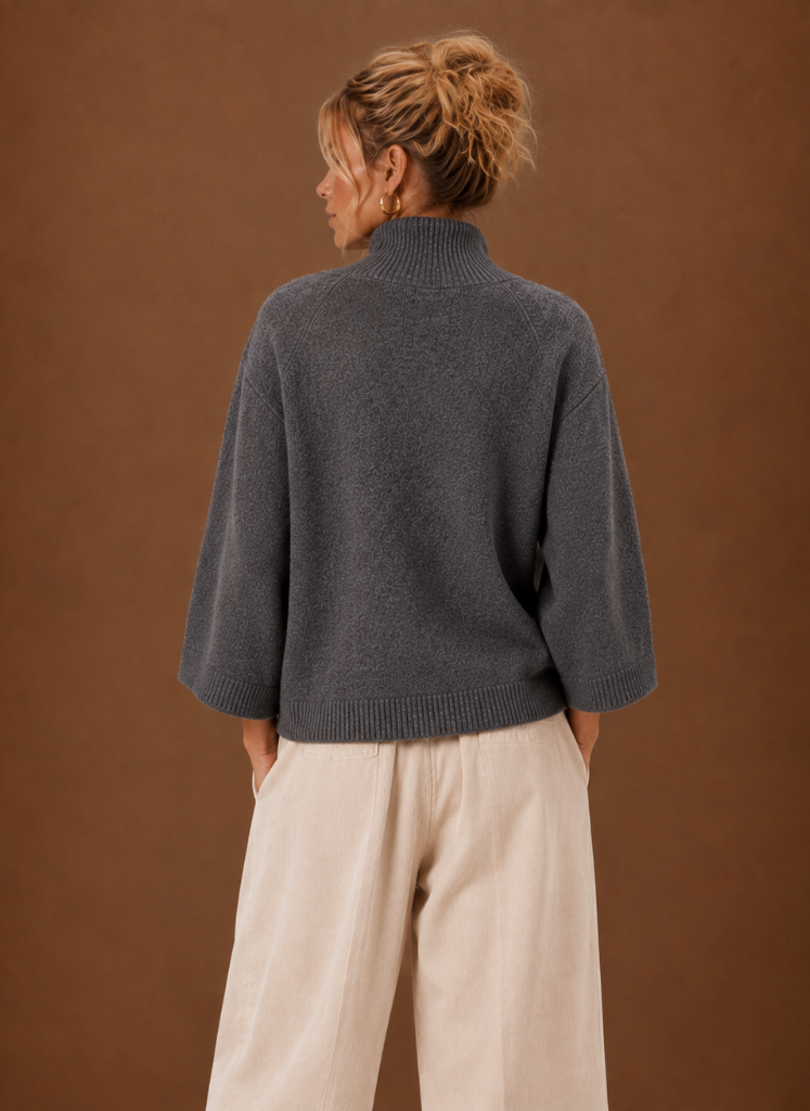 Edith | Women's Mock Neck Bell Sleeve Jumper