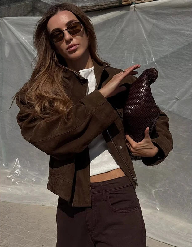 Eleanor | Women's Cropped Autumn Bomber Jacket