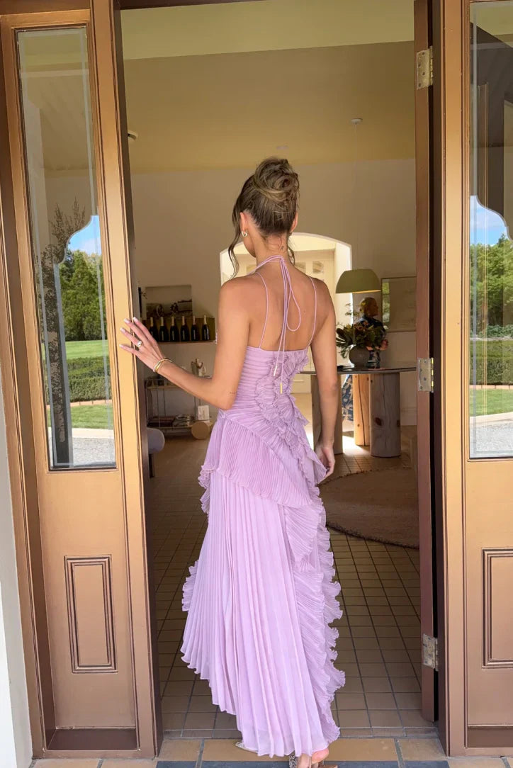 Eliza | Pleated Ruffle Maxi Dress