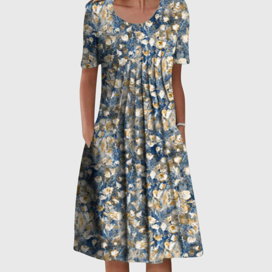 Florence | Women's Round Neck Printed Maxi Summer Dress
