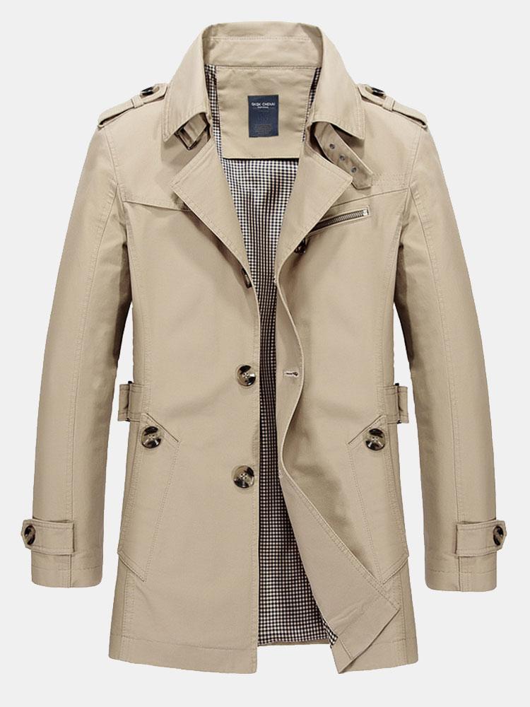 Gerald | Men's Tailored Button-Front Long Trench Coat