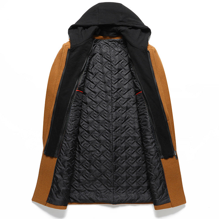 Hugh | Men's Hooded Wool Blend Overcoat