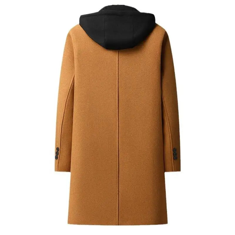 Hugh | Men's Hooded Wool Blend Overcoat