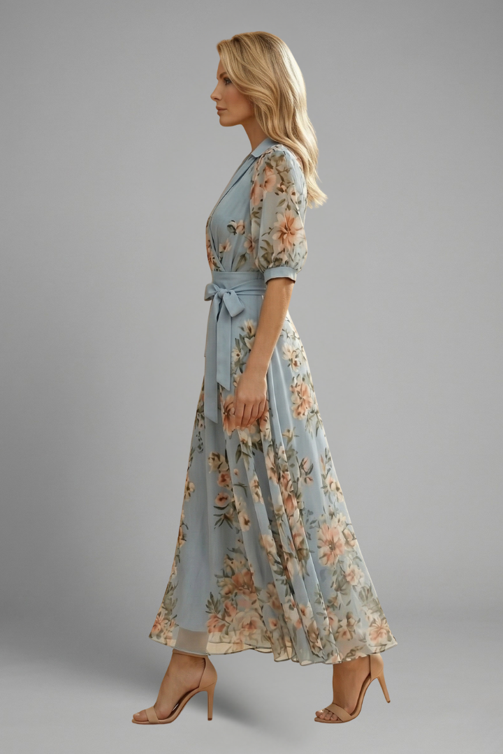 Isabella | Women's Floral V-Neck Midi Dress
