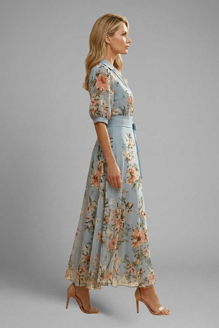 Isabella | Women's Floral V-Neck Midi Dress