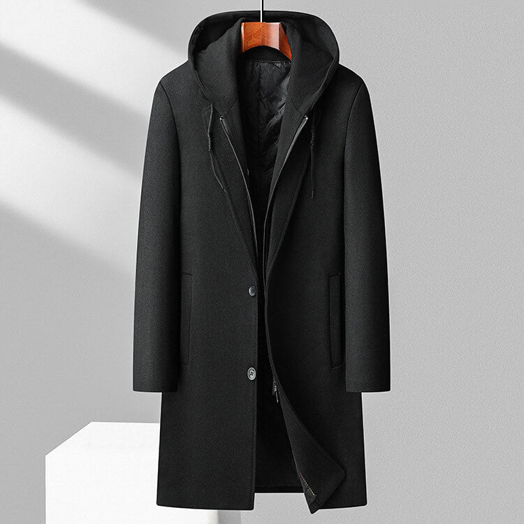 Jefferson | Men's Wool Detachable Hood Winter Overcoat