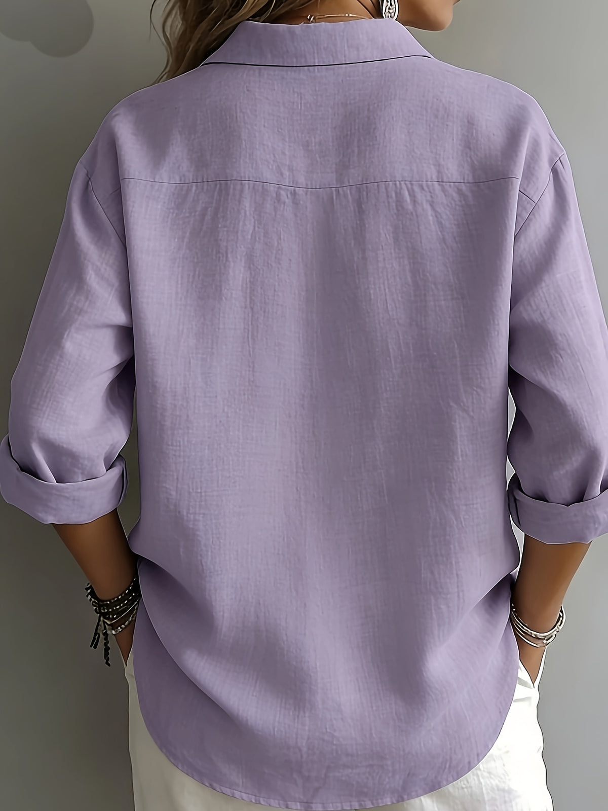 Josephine | Women's Lapel Collar Half-Button Blouse