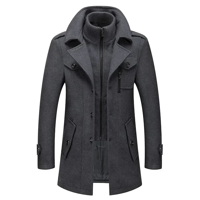 Laurence | Men's Double-Collar Longline Winter Coat