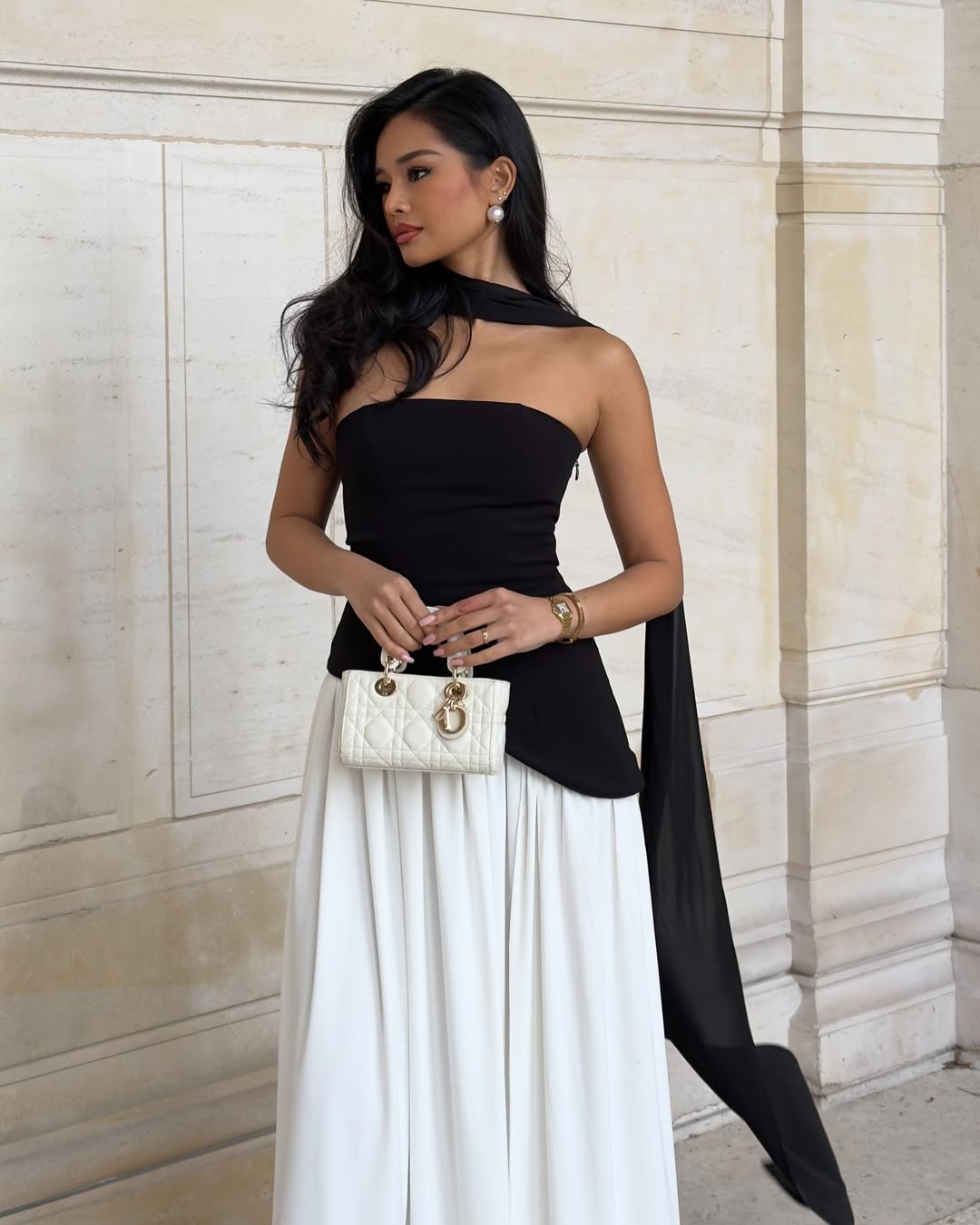 Lucinda | Women’s Strapless Maxi Dress with Scarf