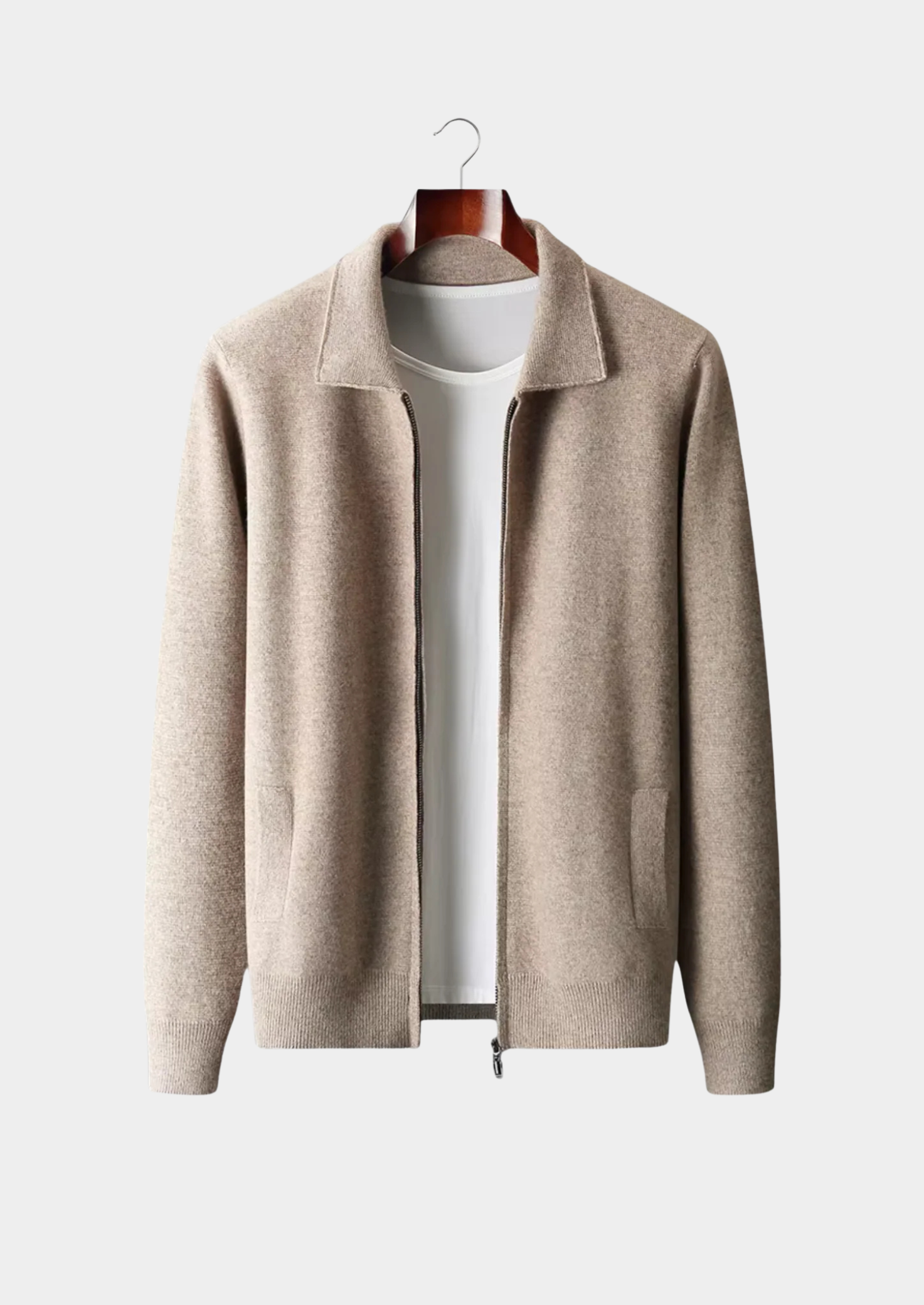 Neville | Men's Pure Extra-Fine Zip Polo Cardigan