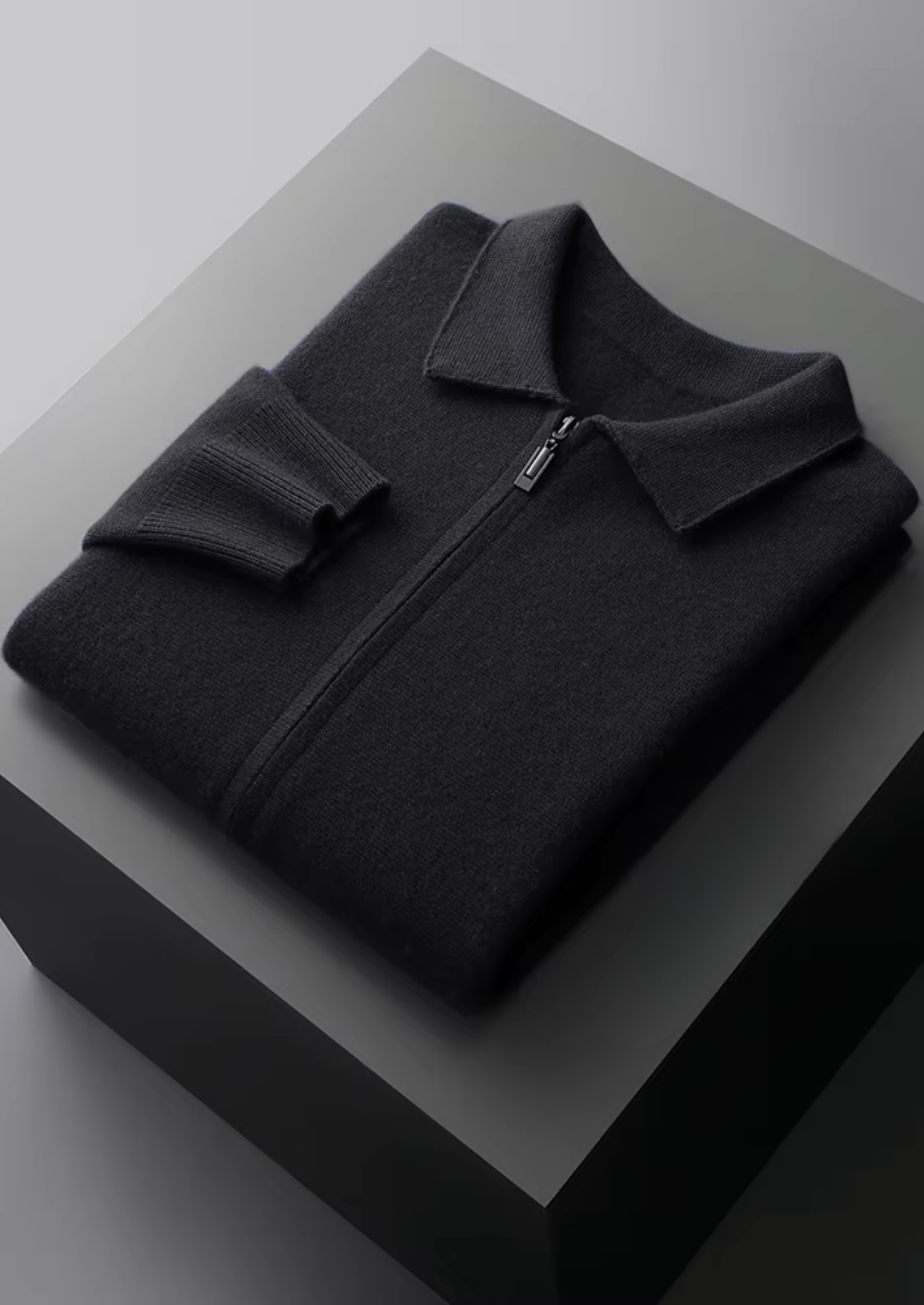 Neville | Men's Pure Extra-Fine Zip Polo Cardigan