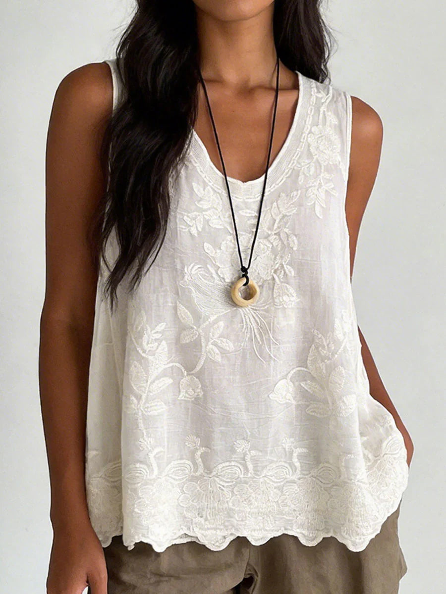 Othea | Women's Embroidered Sleeveless Summer Tank Top