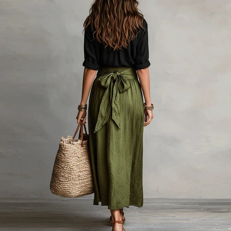 Perdita | Women's Tie-Waist Midi Skirt Two-Piece Summer Set