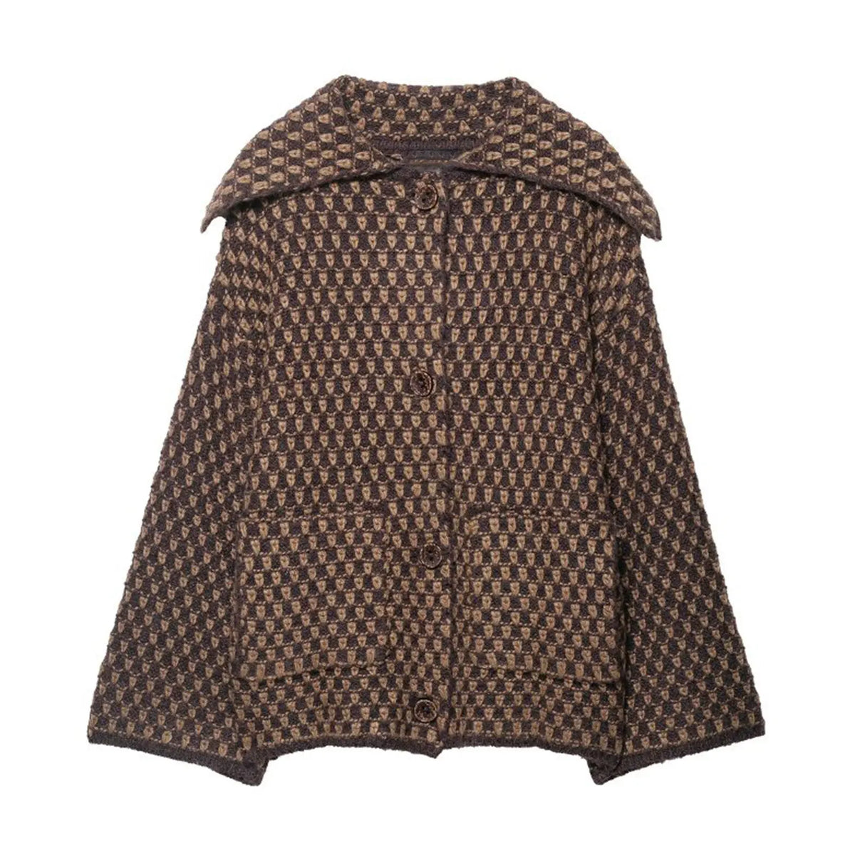 Philippa | Women's Checked Oversized Knit Cardigan Coat