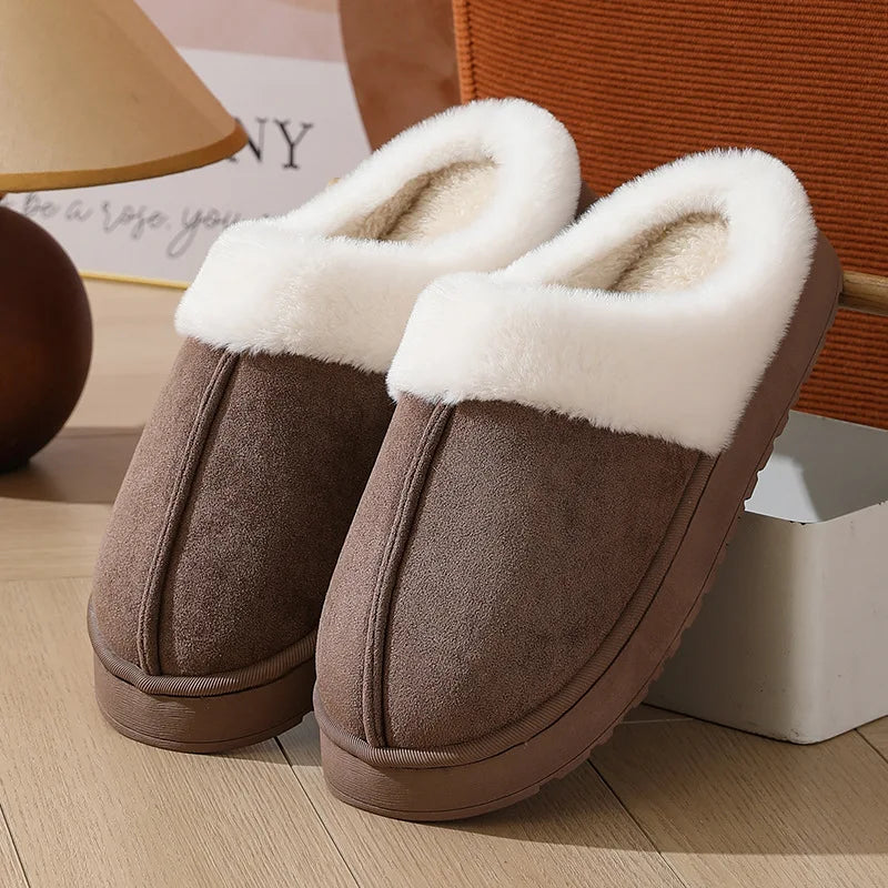 Unisex Plush Non-Slip Winter Slippers