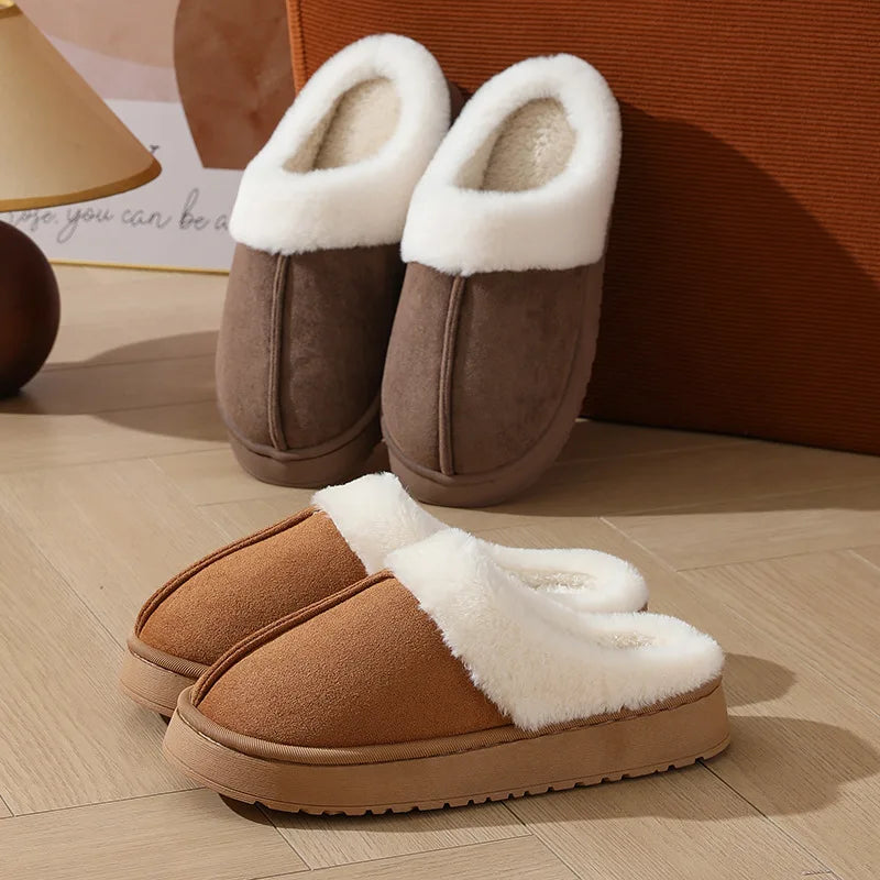 Unisex Plush Non-Slip Winter Slippers