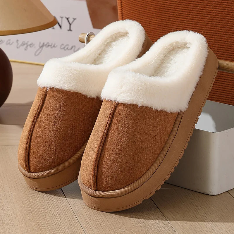 Unisex Plush Non-Slip Winter Slippers