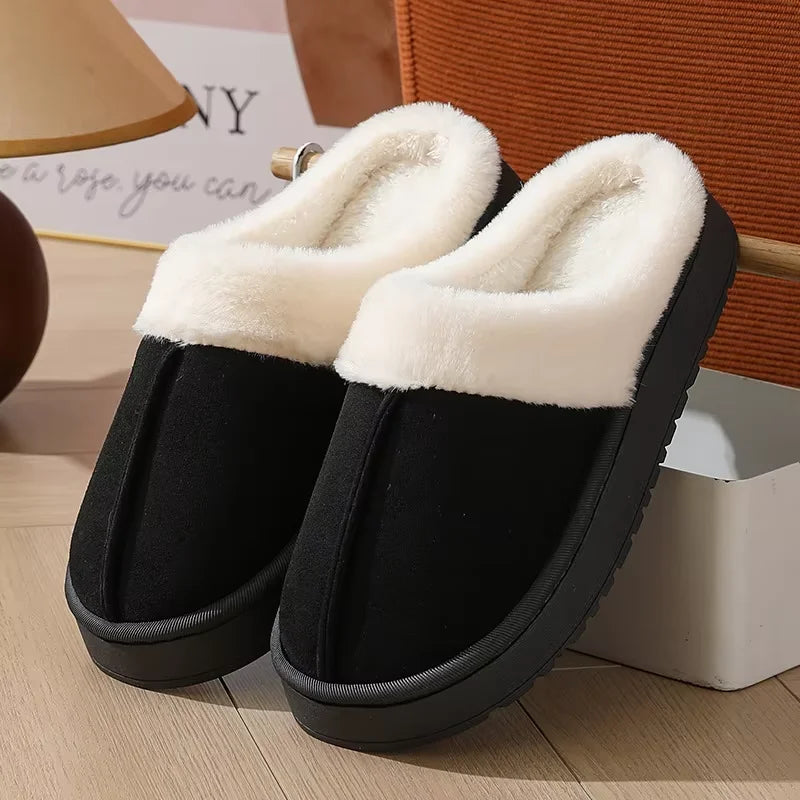 Unisex Plush Non-Slip Winter Slippers