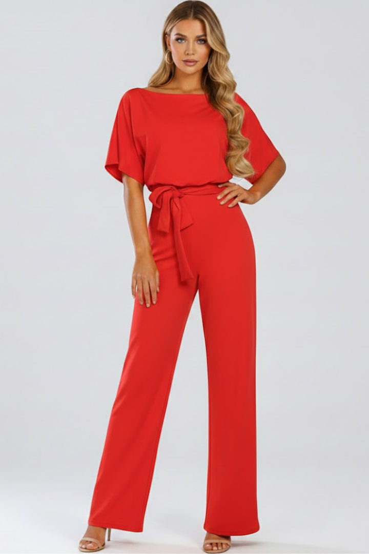 Olivia | Women's Belted Wide-Leg Jumpsuit