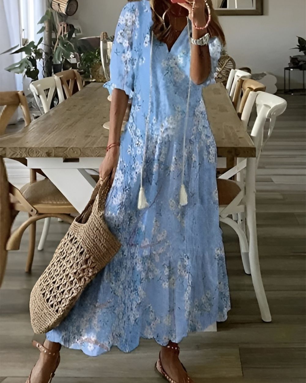 Esme | Women's Boho Tassel Beach Cover-Up Maxi Dress