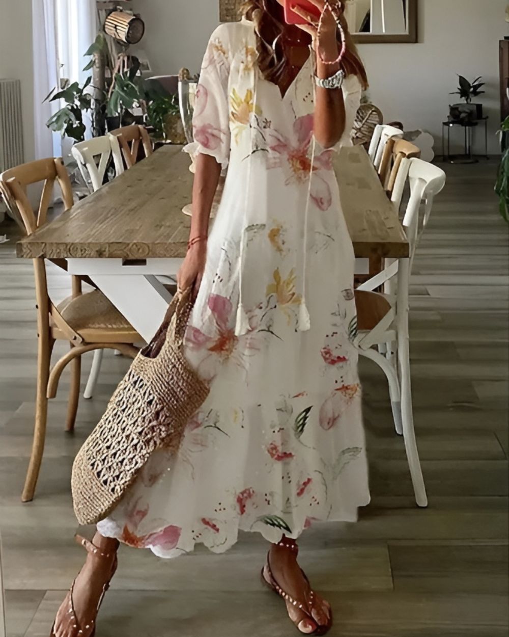 Esme | Women's Boho Tassel Beach Cover-Up Maxi Dress