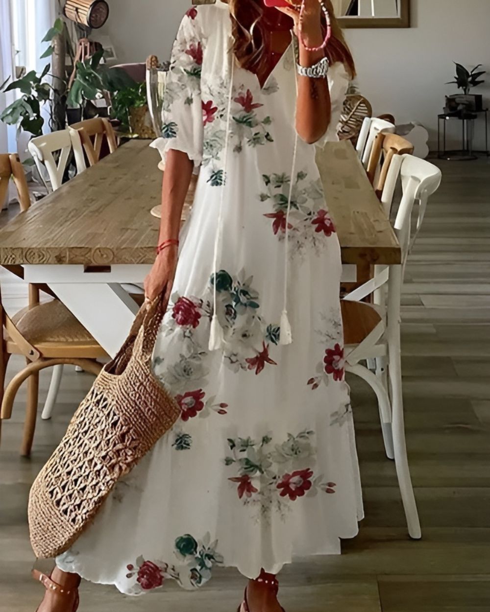 Esme | Women's Boho Tassel Beach Cover-Up Maxi Dress