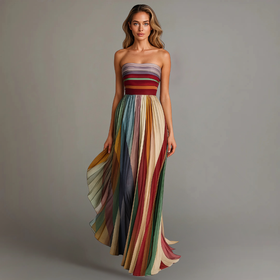 Lily | Women's Colorful Pleated Maxi Dress