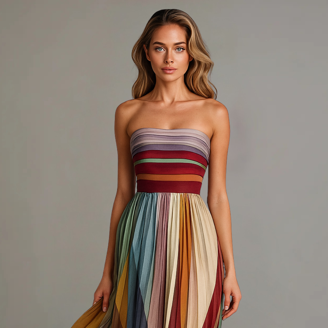 Lily | Women's Colorful Pleated Maxi Dress