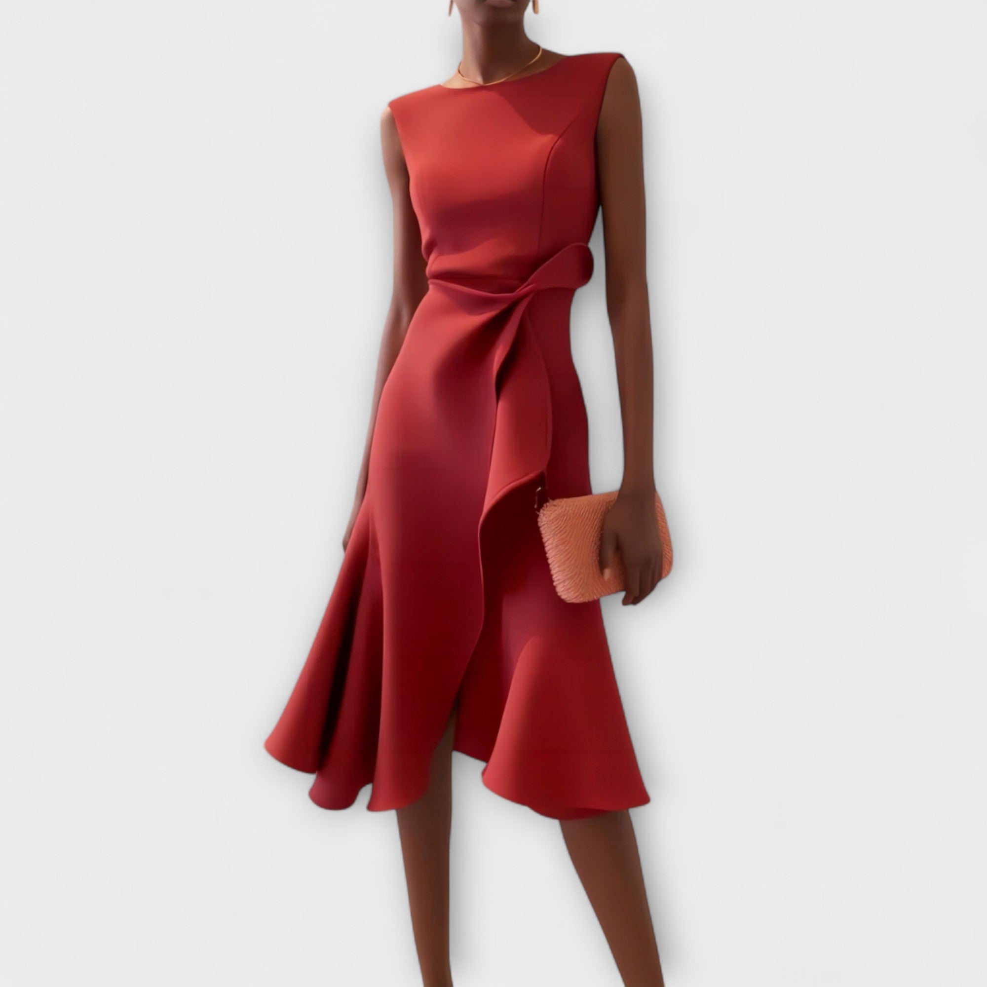 Beatrice | Women's Draped Asymmetric Midi Dress