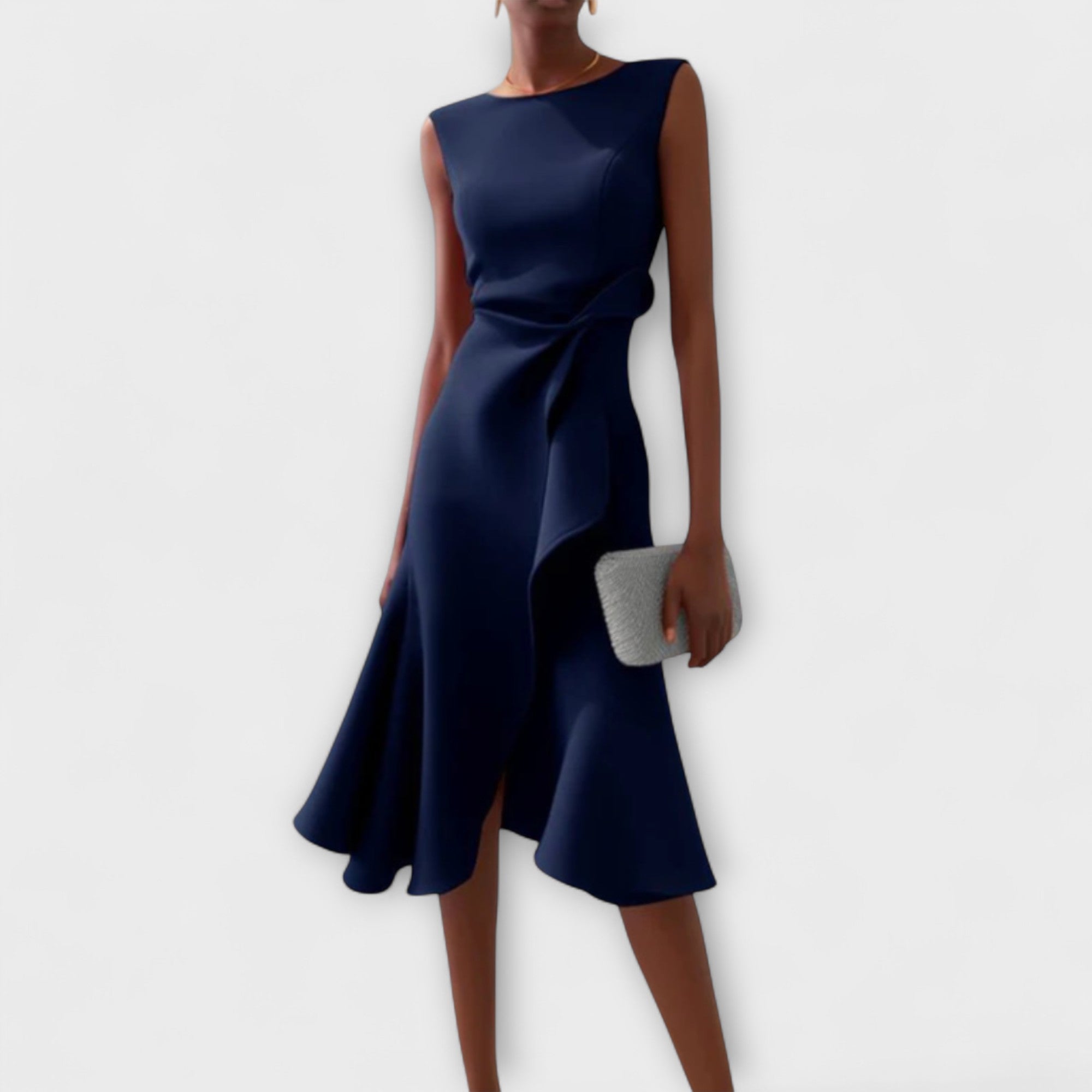 Beatrice | Women's Draped Asymmetric Midi Dress