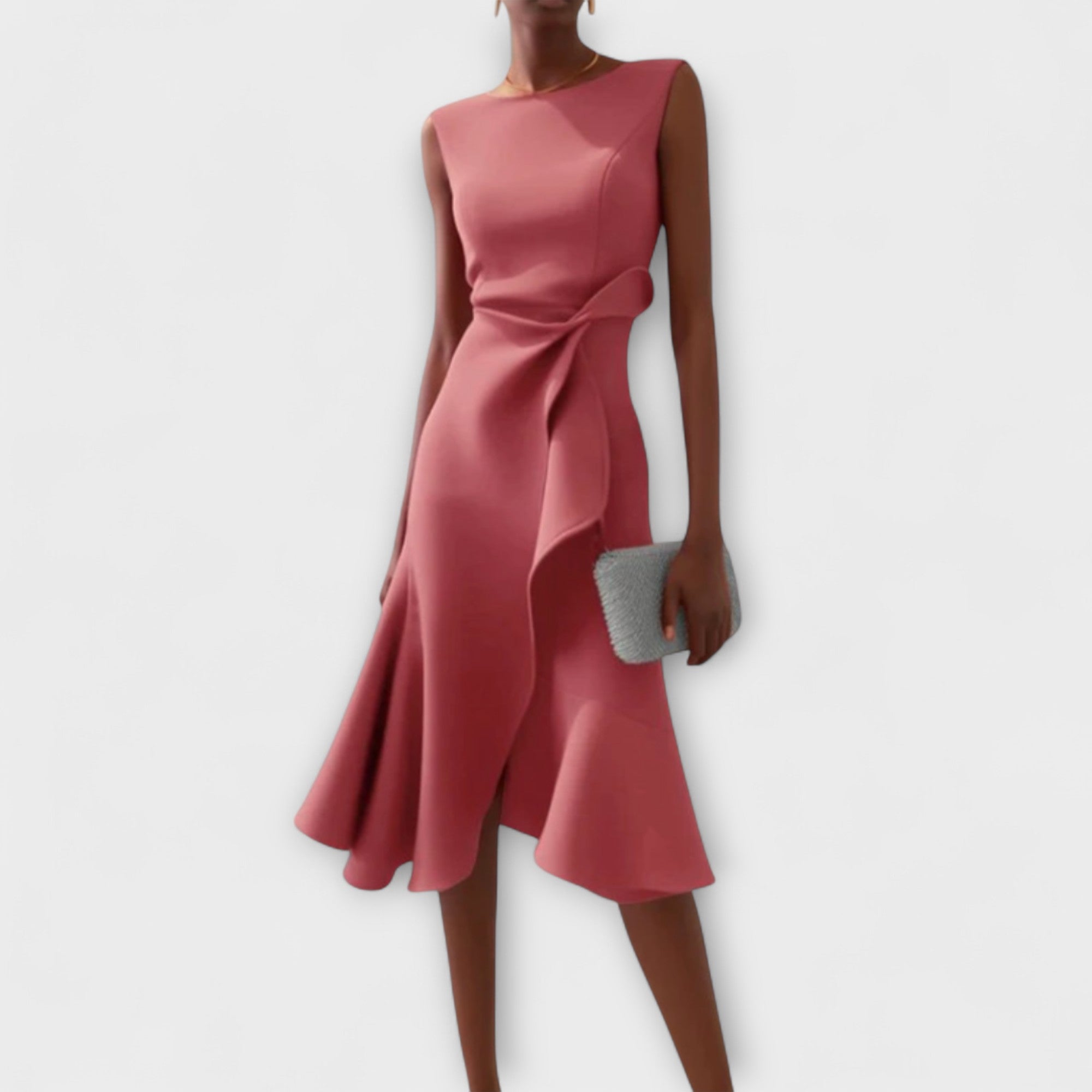 Beatrice | Women's Draped Asymmetric Midi Dress
