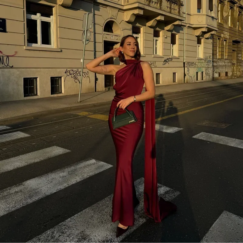 Vivienne | Women's Draped One-Shoulder Maxi Dress