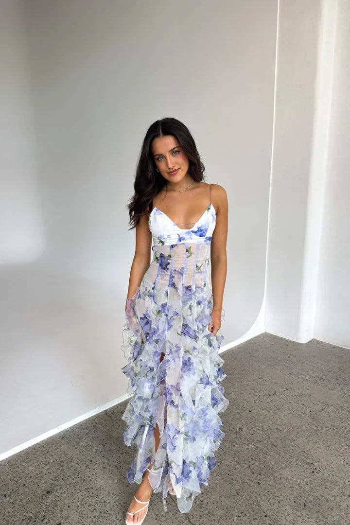 Sylvie | Women's Floral Corset Maxi Summer Wedding Guest Dress