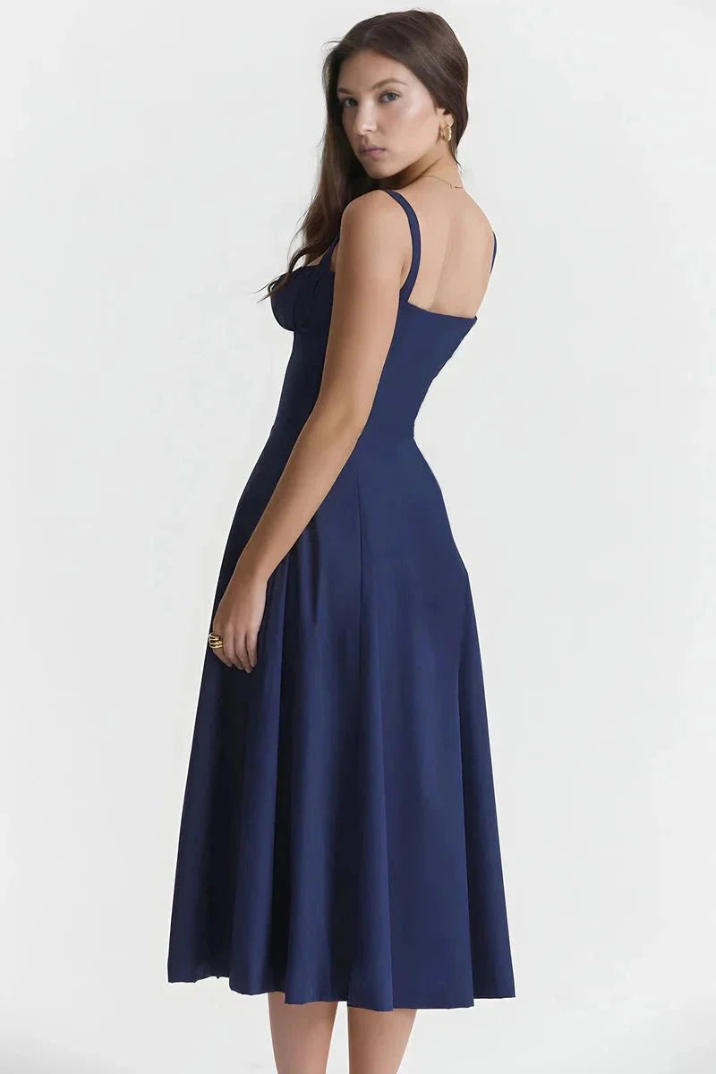 Mirabel | Women's Floral Corset Midi Summer Dress