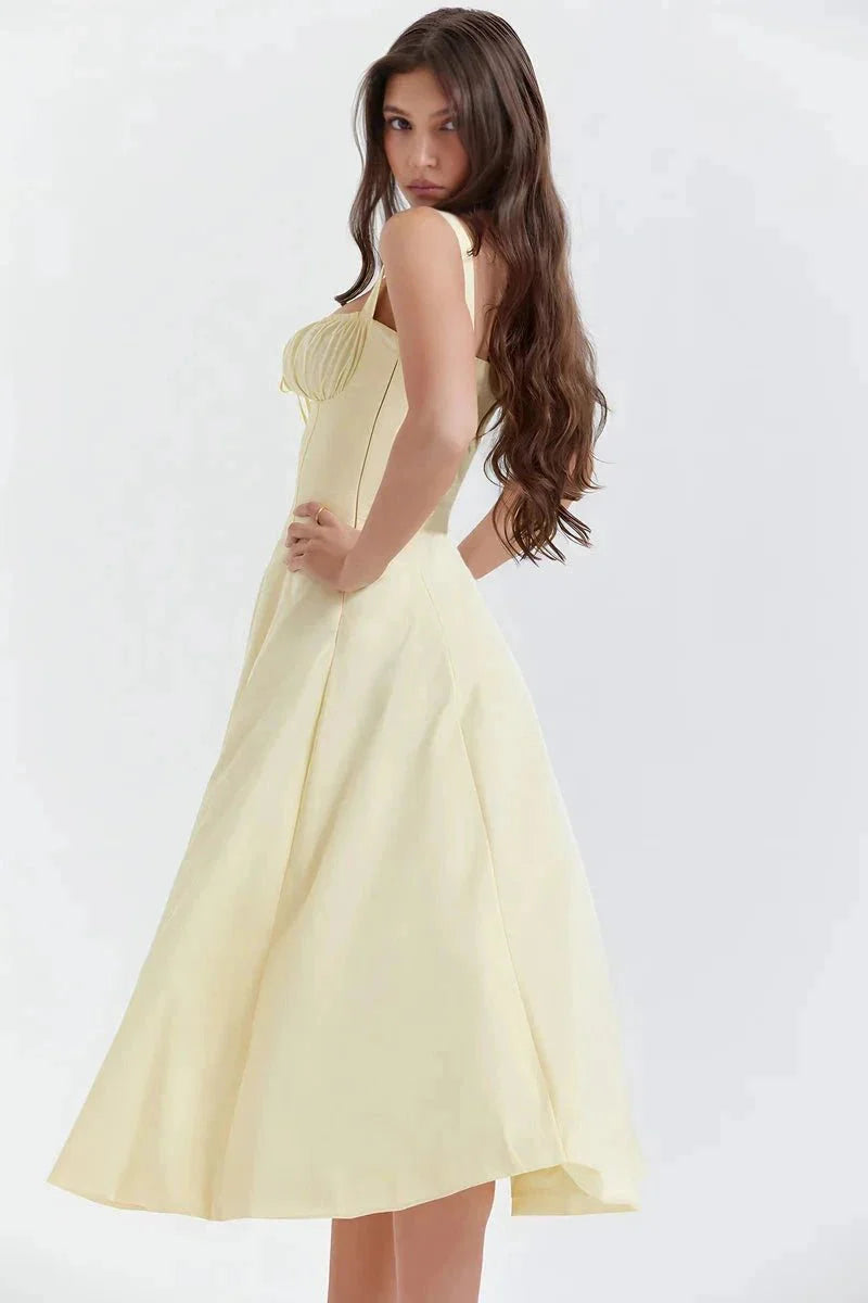 Mirabel | Women's Floral Corset Midi Summer Dress
