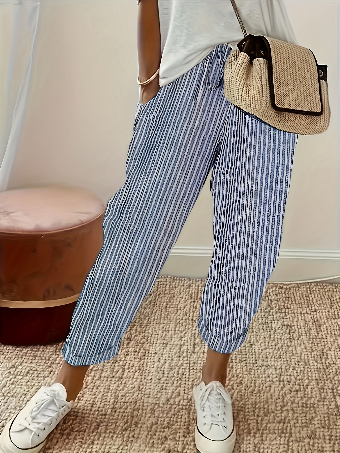 Rowena | Women's High-Waisted Wide-Leg Summer Trousers